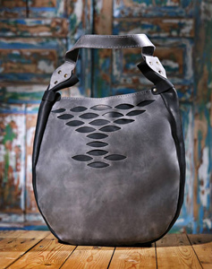 Torba skórzana, torebka na ramię , szara damska torebka 