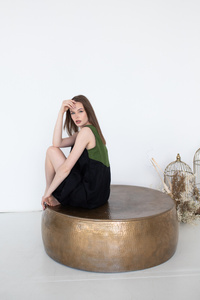 asymetryczna czarna  lniana sukienka ,sukienka krótka lniana, luźna sukienka z lnu czarnego