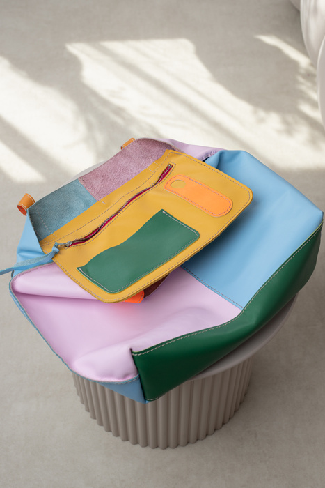 Duża torba kolorowa , torba plażowa, skórzana torebka , pastelowe kolory