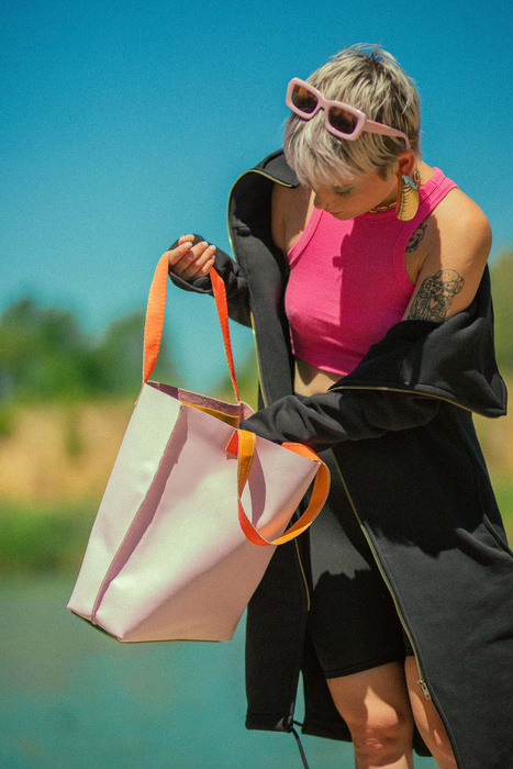 torba pudrowy róż, worek skórzany , torba na laptopa, na zakupy, torebka na ramię ,torebka skórzana ręcznie robiona