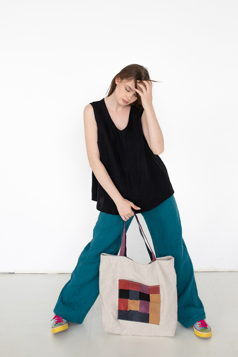 Torba lniana duża boho,projektantka torebek, polska marka, handmade, torba na ramię , shopperka, miejska torba , plażowa torba