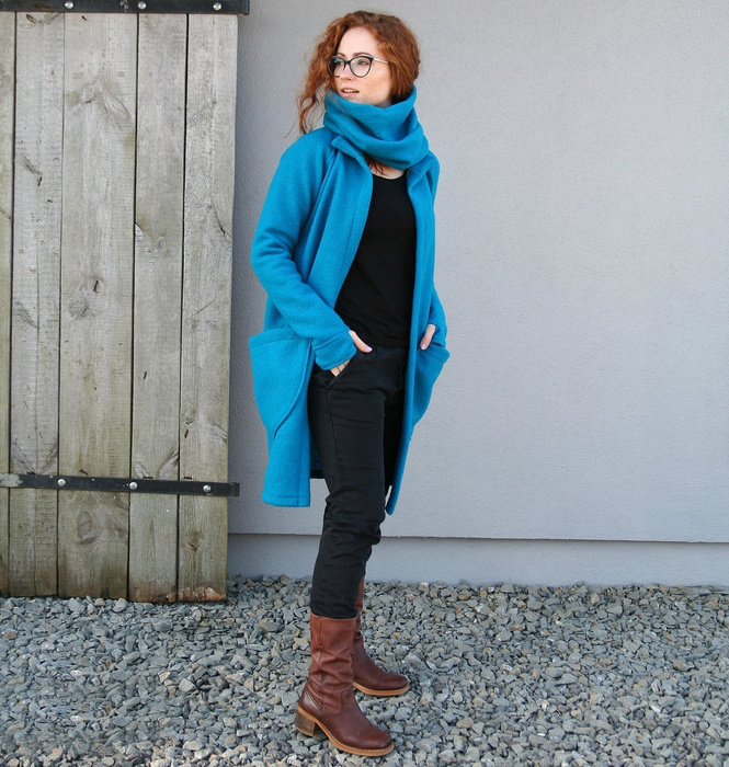 Wełniane wdzianko, płaszcz wełniany