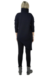 Bluza czarna asymetryczna ze stójką , damska marynarka na zamek