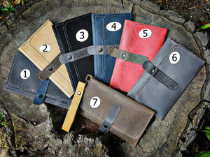 Portfele skórzane ręcznie szyte,