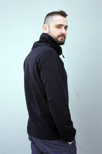 Bluza męska ze stójką , czarna męska bluza , ciepła męska bluza