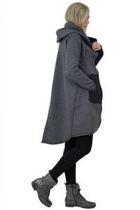 Bluza damska szeroka luźna, bluza z kapturem damska, Bluza Bawełniana z kapturem, Polski producent