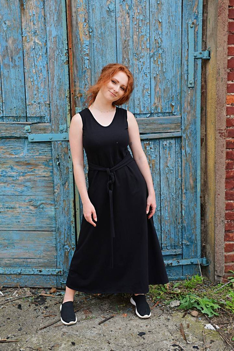 Długa Sukienka na ramiączkach, sukienka do kostek , bawełniana letnia sukienka, gotycki styl