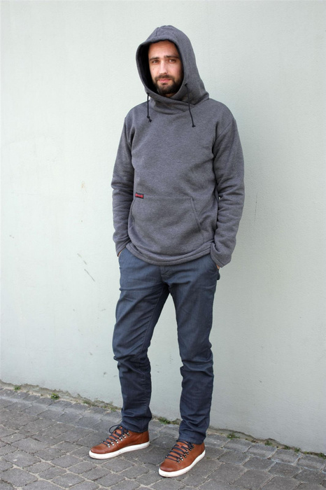 Bluza męska szara, bluza kangur męska , bluza z kapturem męska szara