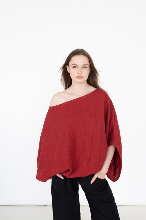 tunika lniana , 100% len , koszulka z polskiego lnu polska marka, lniana bluzka od polskiego projektanta