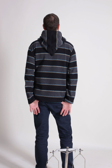 Sweter męski, bluza męska w paski, sweter z dużym kapturem męski