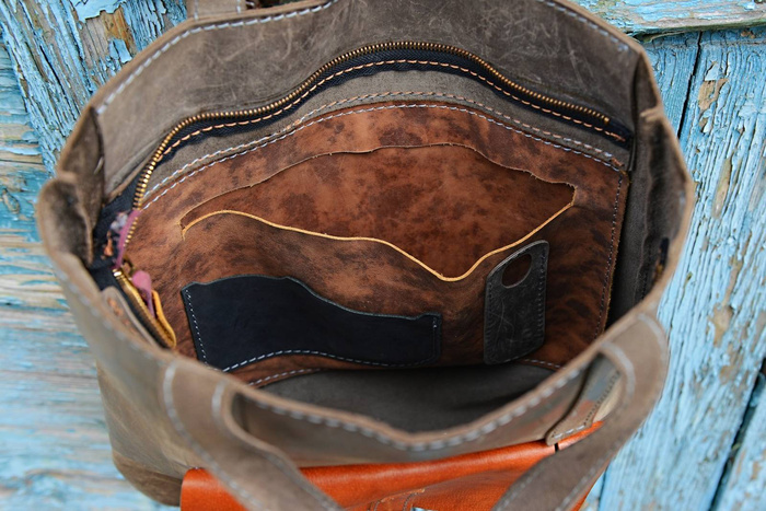 Torebka skórzana ręcznie robiona, torebka damska