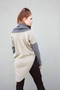Sweter damski asymetryczny , luźny sweter damski , damska tunika  swetrowa