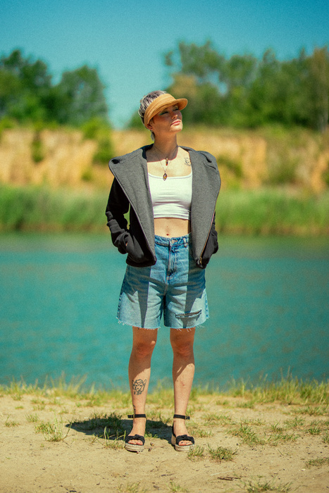 Bluza bawełniana, boho bluza z kapturem, Polska marka, kurtka ramoneska czarna bawełniana