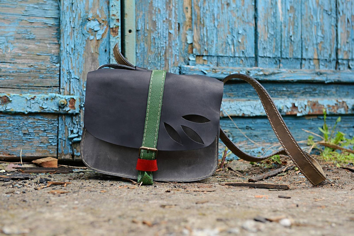 Torebka skórzana ręcznie robiona listonoszka damska