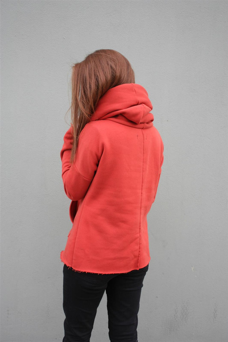 Bluza damska kangur z dużym kapturm i kieszenią ,krótka bluza damska