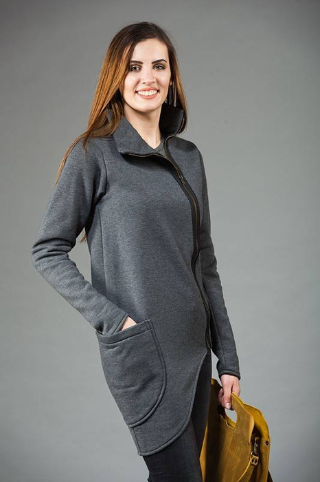 Bluza bawełniana, Asymetryczna, Bluza szyta na miarę, Handmade