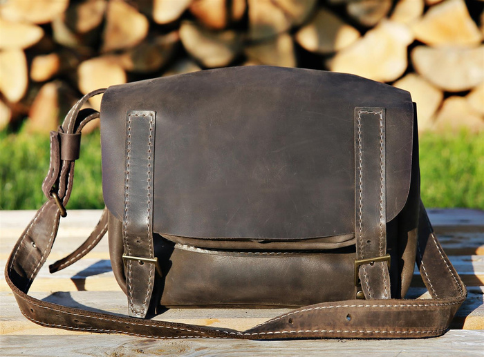 Torebka skórzana, mała listonoszka , torba na ramię