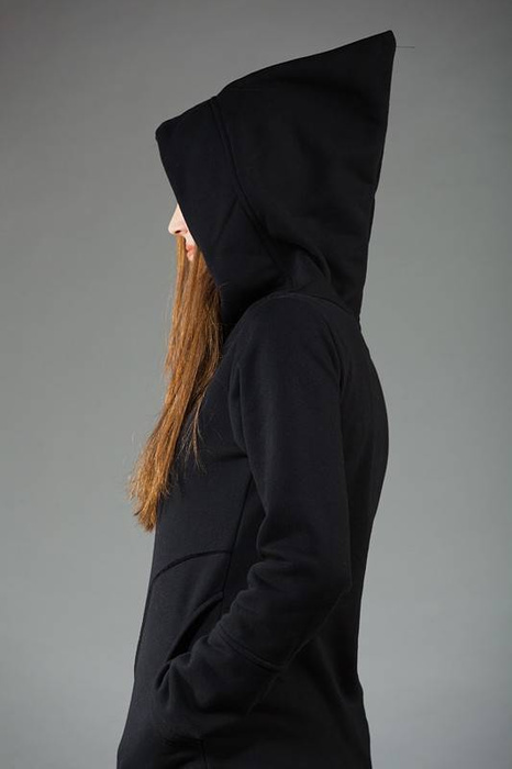 Kurtka z kapturem, Kurtka damska, Odzież Plus Size, Bawełniana, Kurtka z długim rękawem, Bluza na zamek, Rękodzieło