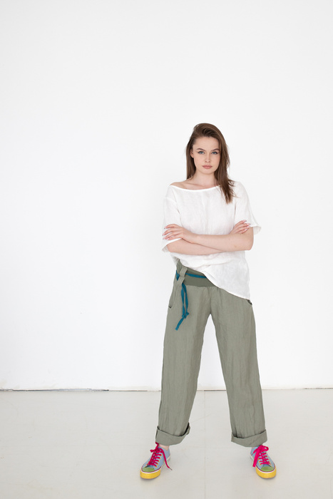 Spodnie lniane szerokie, szwedy lniane, polski len, wygodne i miękkie , szerokie spodnie lniane , polska marka