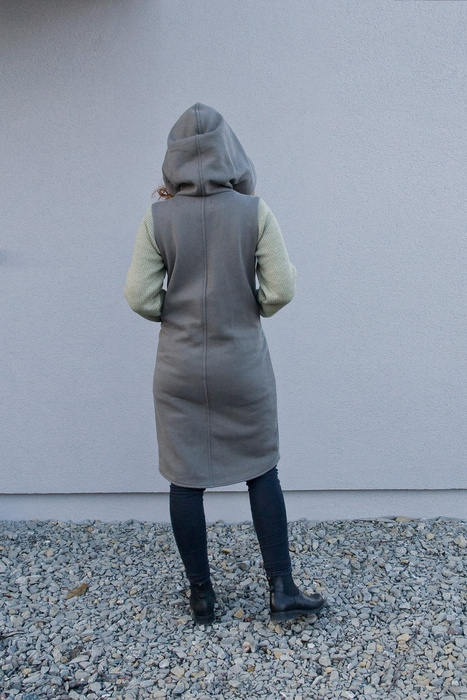 Płaszcz damski długi , bluza długa z kapturem, damska bluza luźna