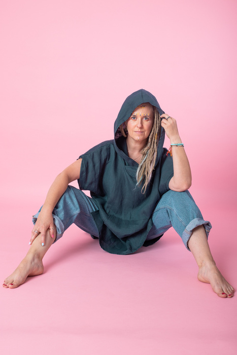 sukienka z tkaniny konopnej, 100% Hemp, sukienka letnia, tunika plażowa , polski produkt