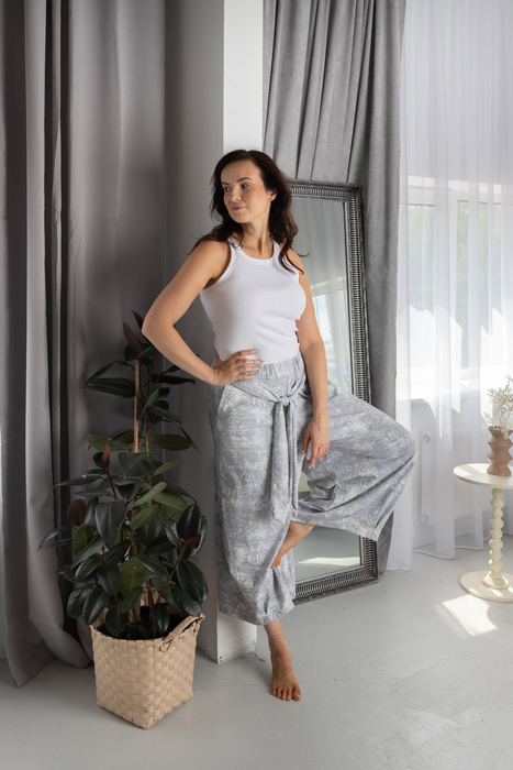 Spodnie dzianinowe szerokie, culotte bawełniane wygodne i miękkie , szerokie spodnie z bawełny , polska marka