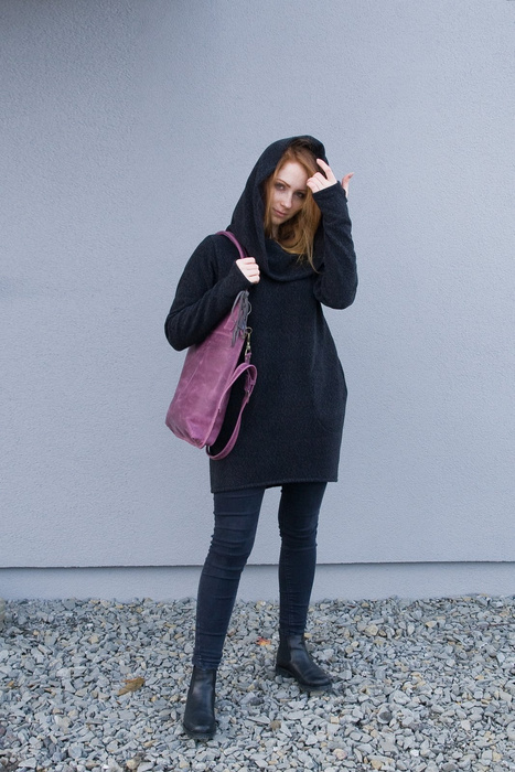 Torebka skórzana ręcznie robiona, torebka na ramię , torebka miejska,