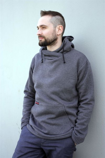 Bluza męska szara, bluza kangur męska , bluza z kapturem męska szara