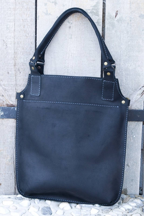 Torebka skórzana ręcznie robiona, czarna torebka na ramię, torba ze skóry handmade