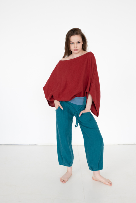 Spodnie lniane szerokie wygodne i miękkie, spodnie z polskiego lnu szyte w Polsce , polska marka , polski produkt, len miekki i naturalny