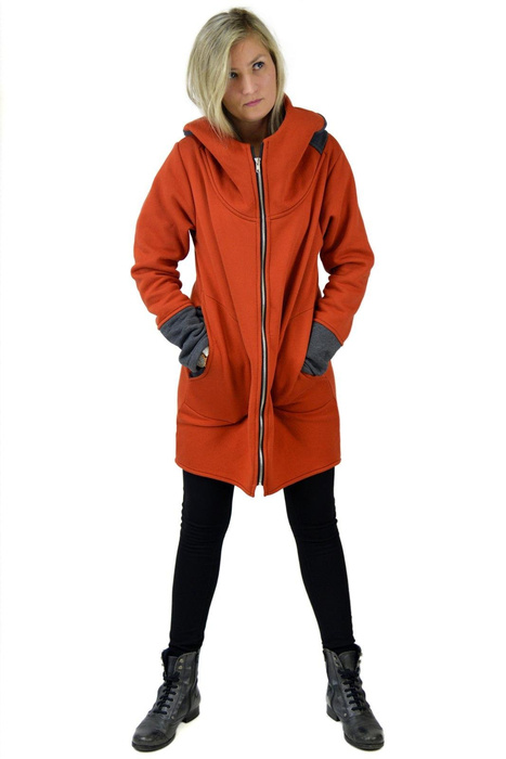 Bluza z kapturem damska bluza płaszcz luźny , Szyta na twoja miarę, Polska bawełna