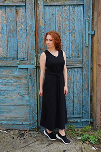 Długa Sukienka na ramiączkach, sukienka do kostek , bawełniana letnia sukienka, gotycki styl