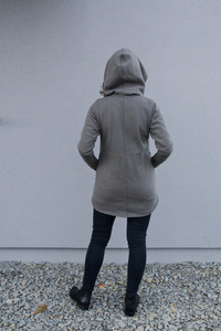 Bluza khaki krótka, Handmade, Bluza z Kapturem, Polski producent