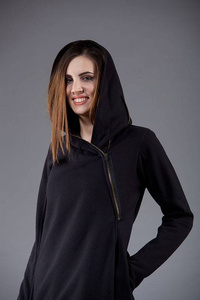 Bluza czarna , gotycki styl, płaszcz czarny damski