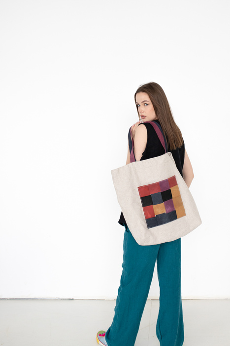 Torba lniana duża boho,projektantka torebek, polska marka, handmade, torba na ramię , shopperka, miejska torba , plażowa torba