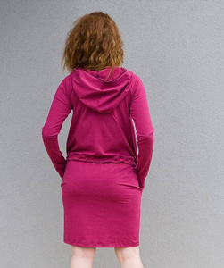 Sukienka damska z kapturem,sukienka długi rękaw, sportowa sukienka