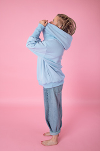 Bluza luźna wygodna z kieszeniami, oversize bluza damska , niebieska bluza damska