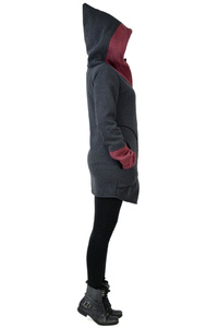 Bluza z kapturem w szpic, , Szara Bluza, Polski projektant, Manufaktura