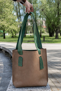 torba beżowa, worek skórzany , torba na laptopa, na zakupy, torebka na ramię ,beżowa torebka skórzana ręcznie robiona 