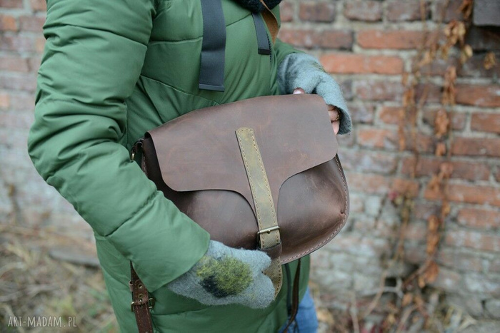 Torba skórzana plus organizer, listonoszka