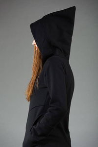 Kurtka z kapturem, Kurtka damska, Odzież Plus Size, Bawełniana, Kurtka z długim rękawem, Bluza na zamek, Rękodzieło