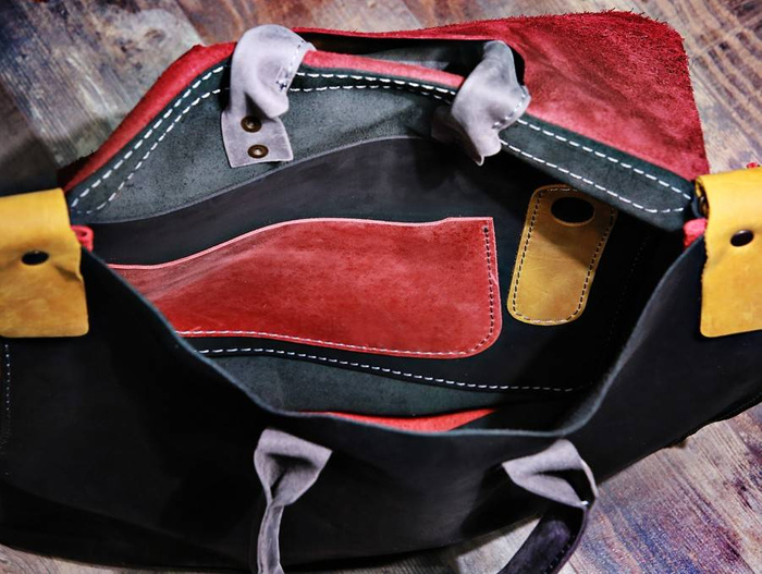 Torebka skórzana, duża aktówka skórzana