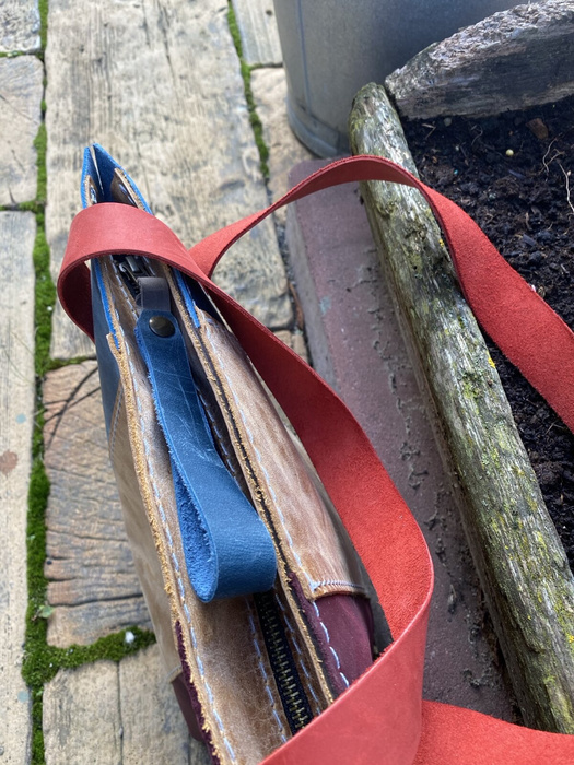 kuferek skórzany kolorowy