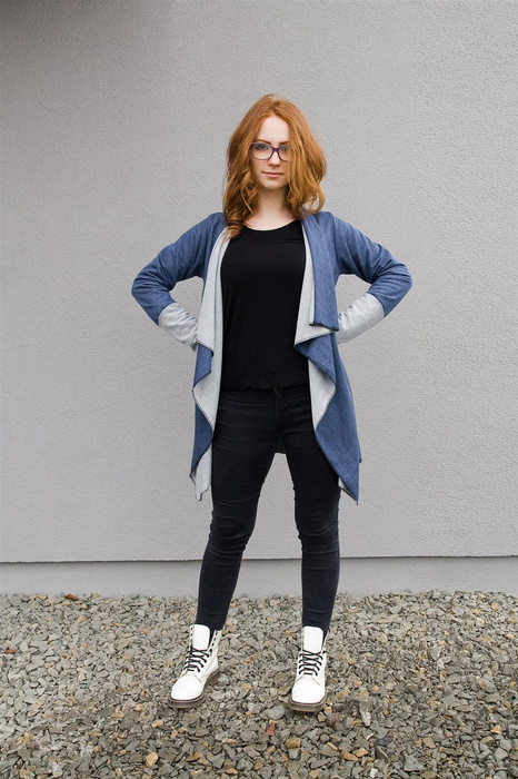 Wdzianko damskie, narzutka bawełniana, kardigan asymetryczne