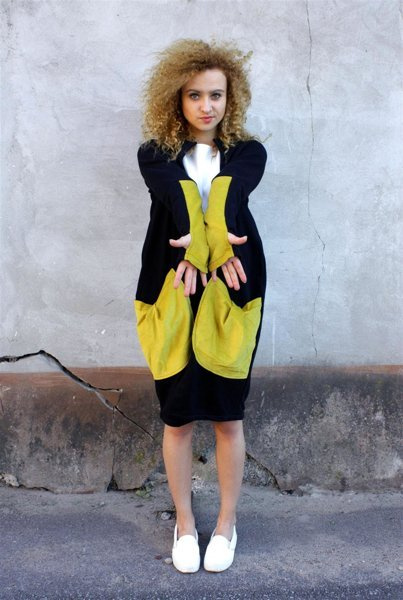 Bluza damska bawełniana , narzuta, kardigan, wdzianko z kieszeniami czarne luźne