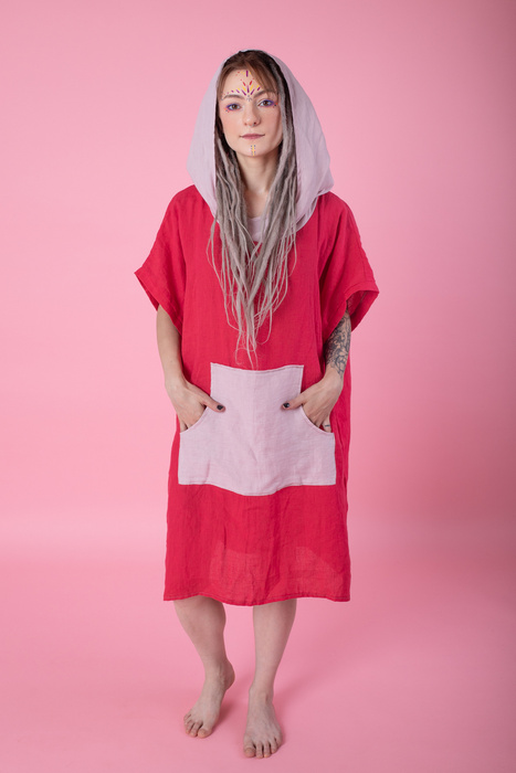 sukienka z lnu, 100% len, sukienka letnia, tunika plażowa , polski produkt