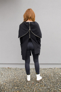 Długa Asymetryczna Bluza, asymetryczna bluza damska , czarna tunika