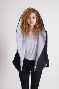 Bluza ramoneska, cyber kaptur, krótka bluza bawełniana