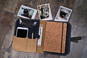 Organizer skórzany, notatnik ze skóry, handmade prezent, etui skórzane