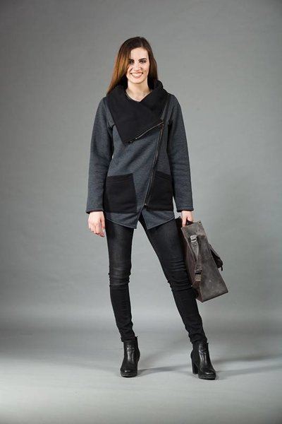 Bluza asymetryczna , bluza na zamek , kurtka asymetryczna